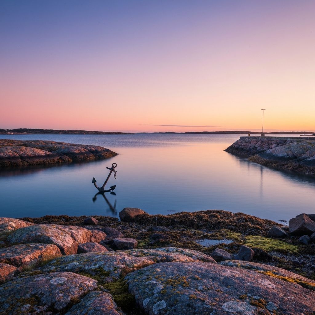 Peaceful maritime landscape representing rest